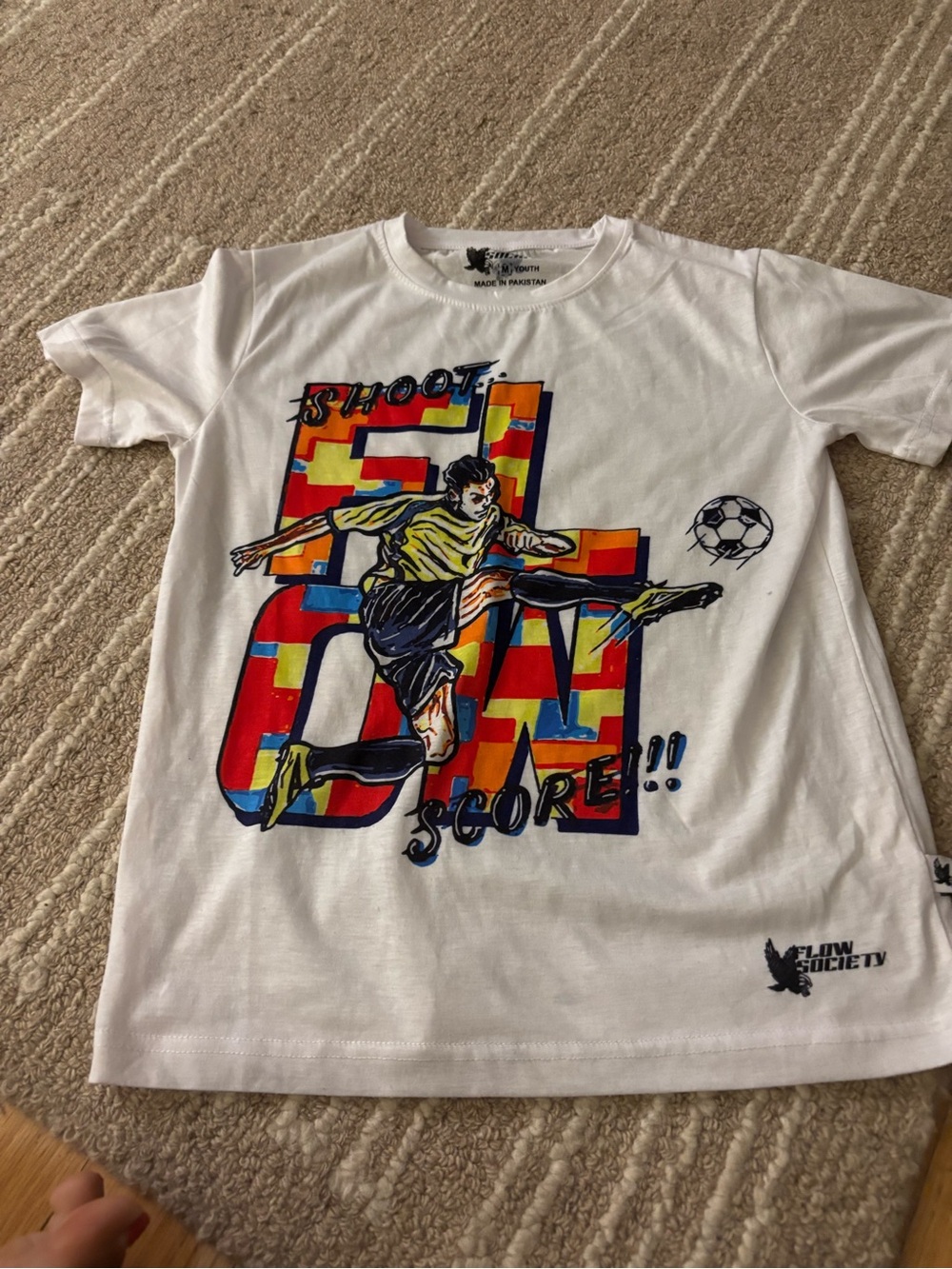 White Soccer Graphic Tee for Kids - Flow Society